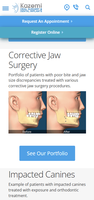 Facial Art Website Mobile View