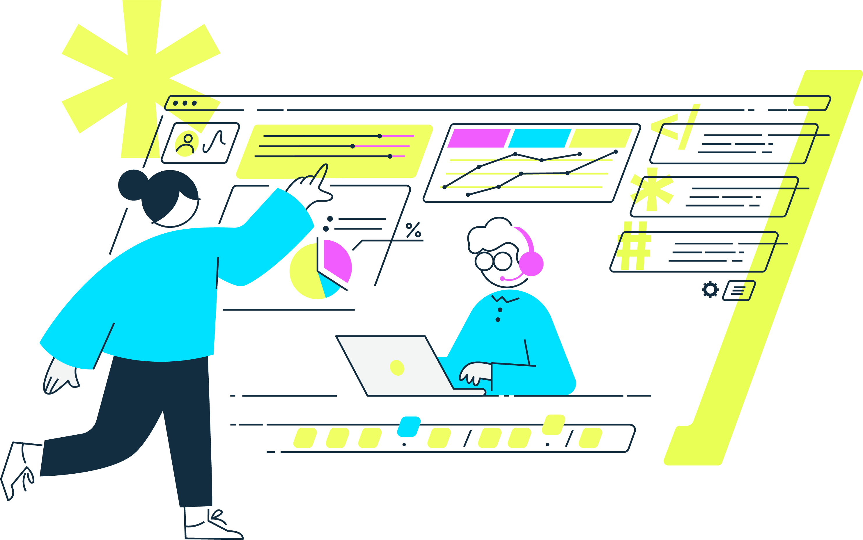 Ilustración de Automatización de Operaciones y Panel de Transparencia