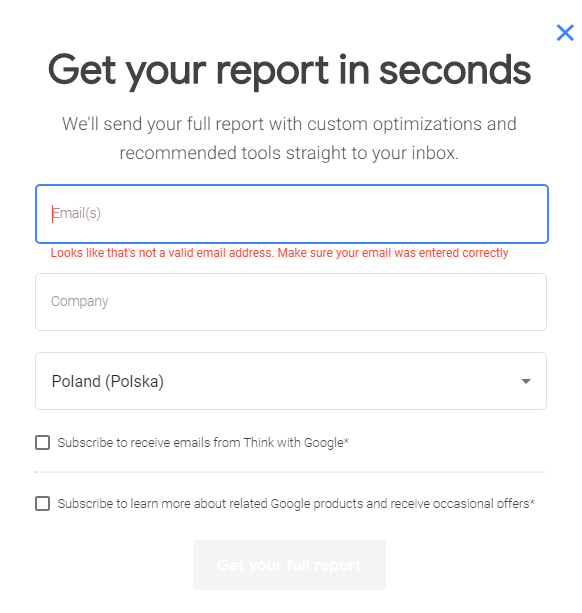 Test My Site full repot form on How to Measure your mobile site speed