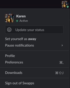 Update your status view in Slack